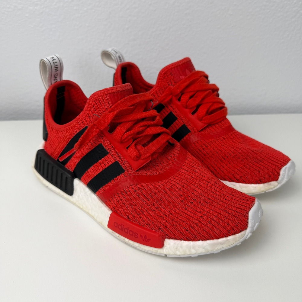 Adidas NMD R1 Mens 6 Core Red Primeknit Black White Boost Sneakers BB2885